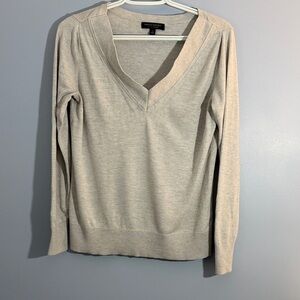 Banana Republic Light Gray silk cashmere V-Neck Sweater SZ S